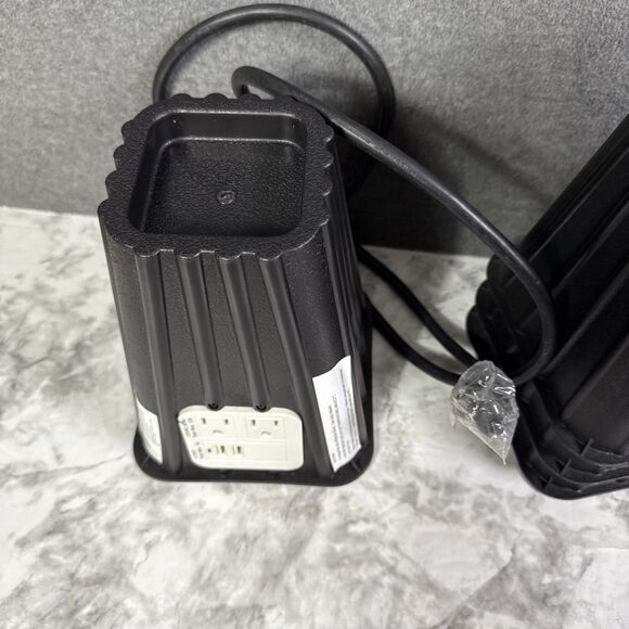 Set of 4 Intertek Black  Bed Risers with Power Outlets & USB Ports, 8", READ** - Picture 2 of 4